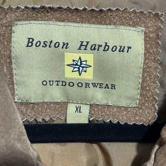 Boston Harbour Outdoorwear Suede Leather Jacket Men’s XL Brown Lined VTG - Picture 3 of 16